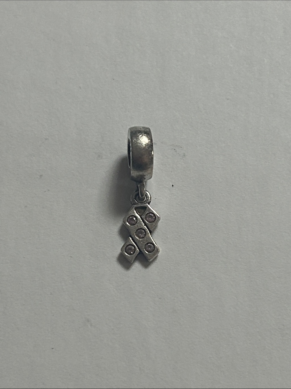 Pandora Breast Cancer Pink Ribbon Sterling Silver with Pink Stones